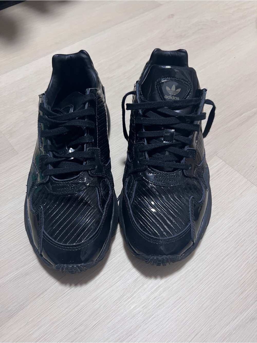 adidas Glossy Black falcon sneakers